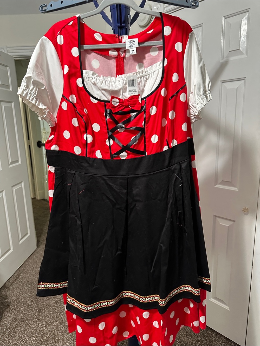 Womans Red Polka Dot Minnie-Style Dress